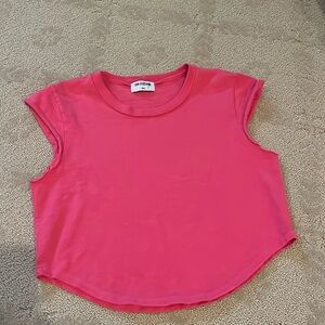 LNA Hot Pink Cropped Tee